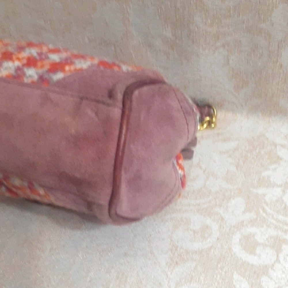 COACH Y2K VINTAGE HOUNDSTOOTH TWEED SUEDE KISS LOCK BAG - Picture 7 of 13
